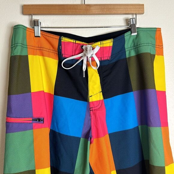 Y2K rusty mens colorful phantom style swim board shorts size 36 - Picture 2 of 9